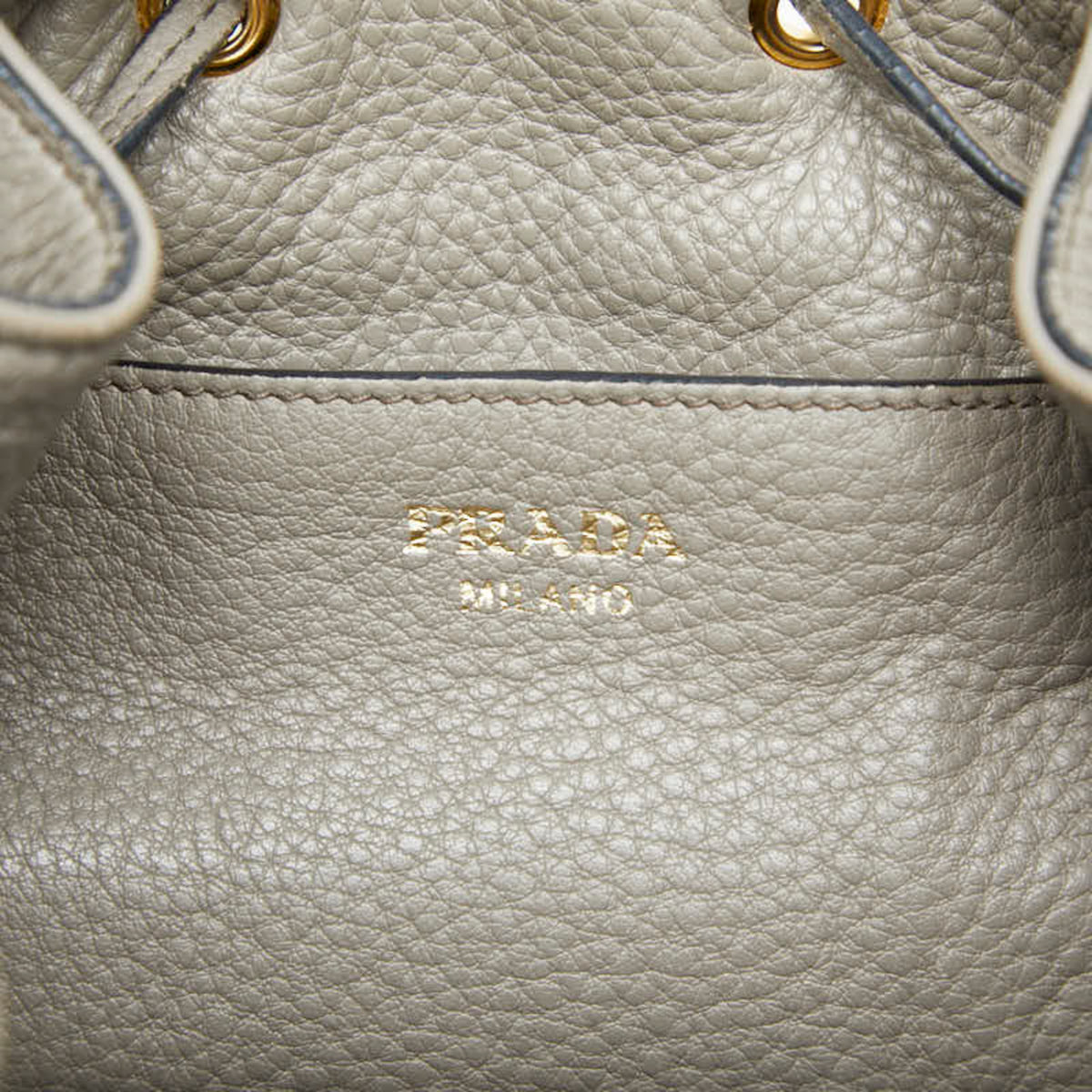 Prada Grayish Leather Handbag Shoulder Bag (Pre-Owned)