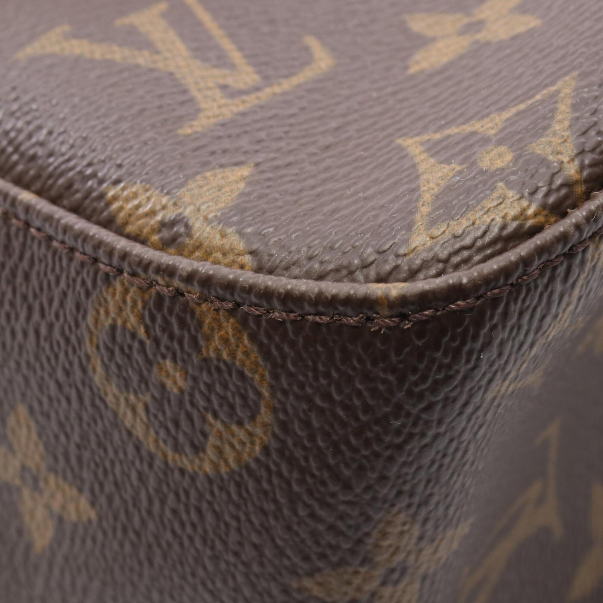 Louis Vuitton Monogram Brown Coated Canvas Leather Handbag Shoulder Bag (Pre-Owned)