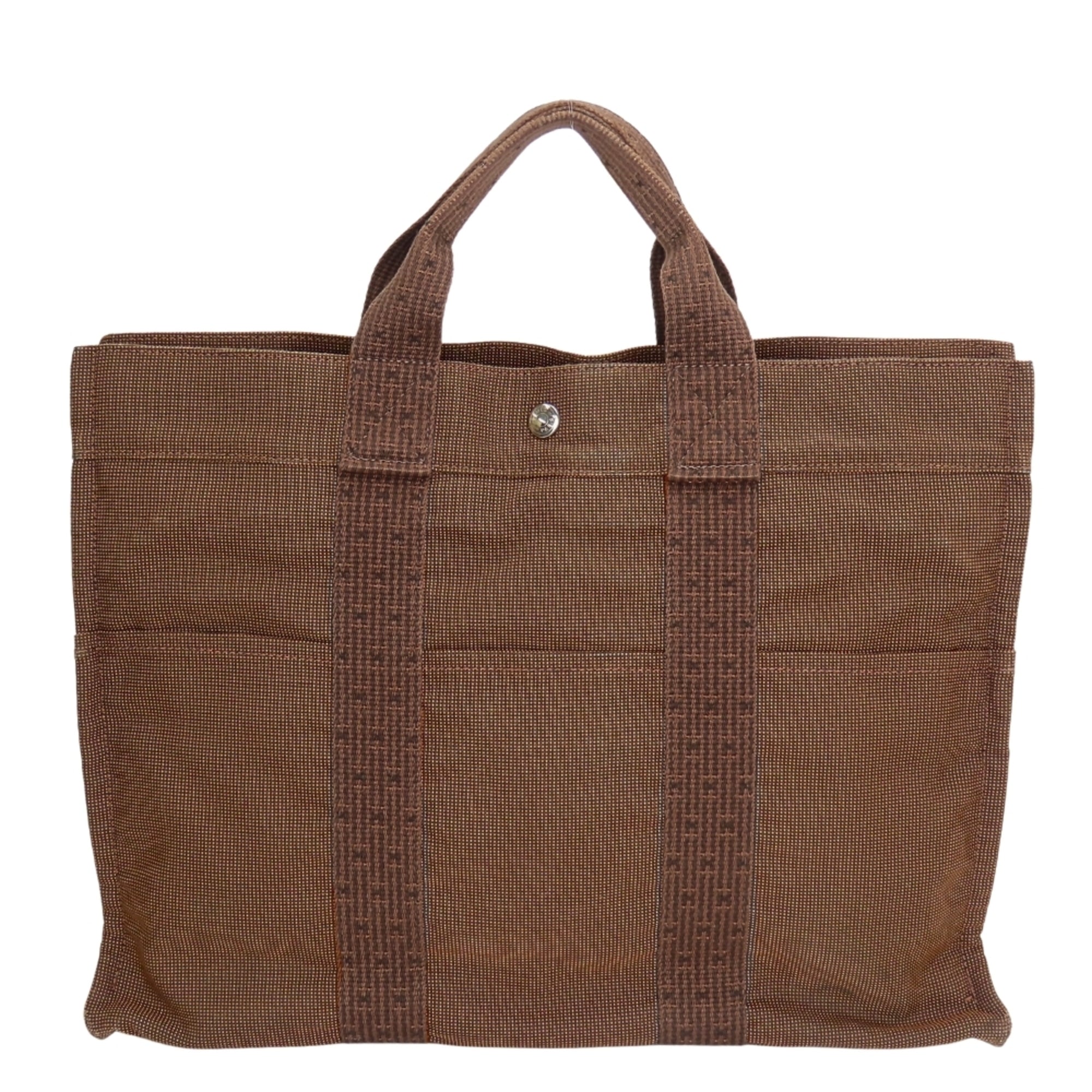 Hermes Her Line Brown Polyester Tote Bag (Pre-Owned)