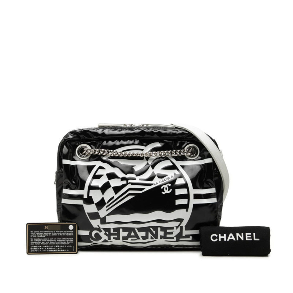 Chanel Black White Pvc Shoulder Bag (Pre-Owned)