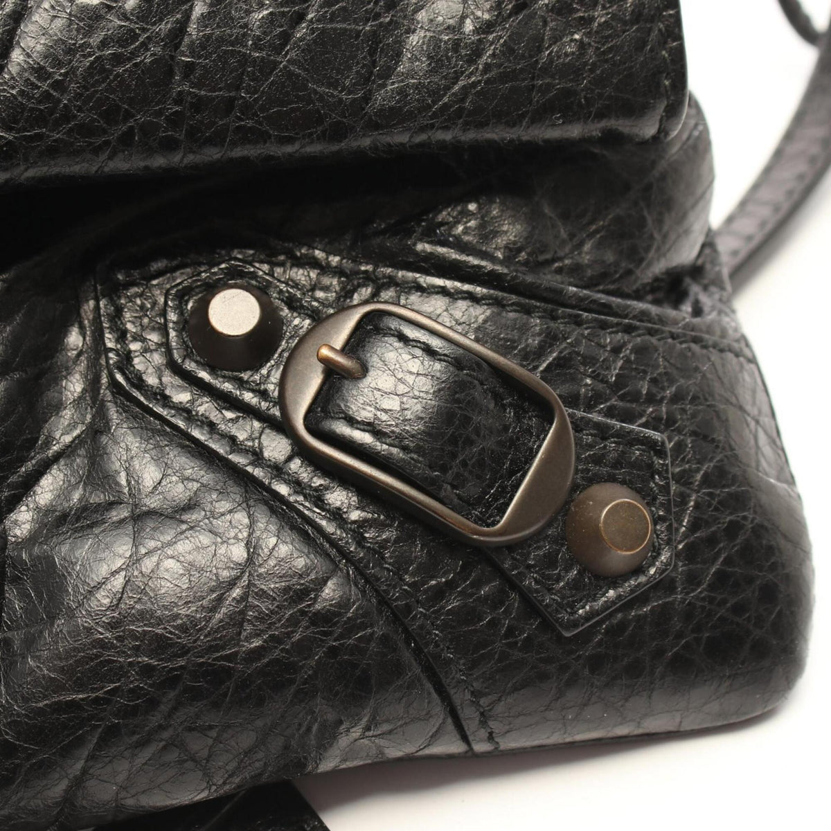 Balenciaga Black Leather Handbag Shoulder Bag (Pre-Owned)