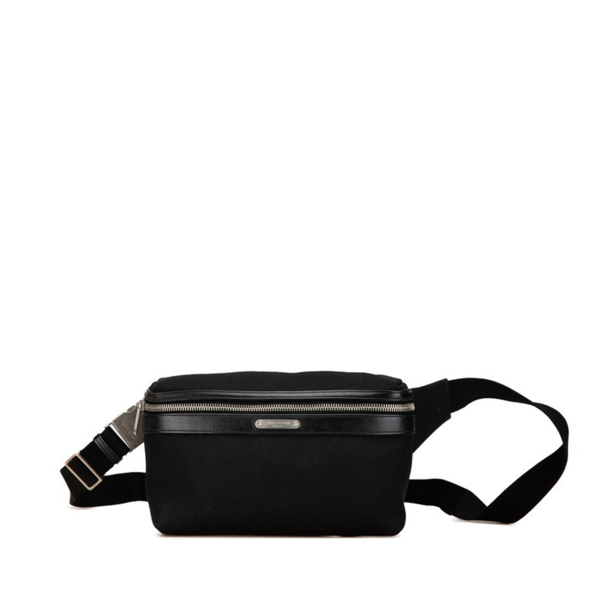 Saint Laurent Black Canvas Leather Fanny Pack (Pre-Owned)