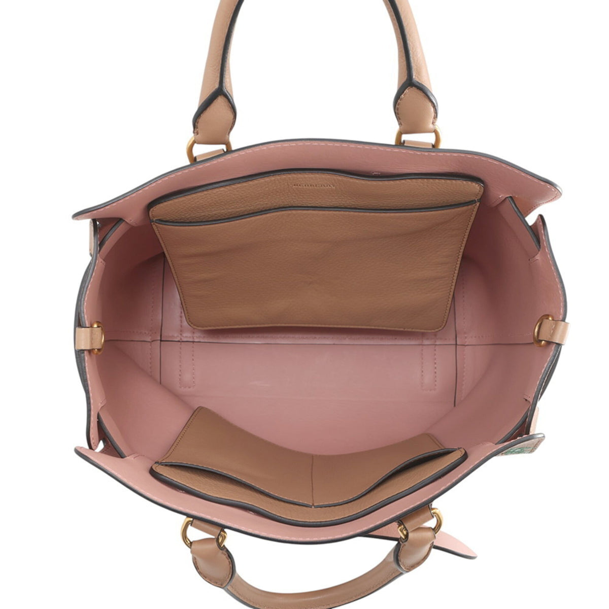 Burberry Brown Multi-Color Leather Handbag Tote Bag (Pre-Owned)