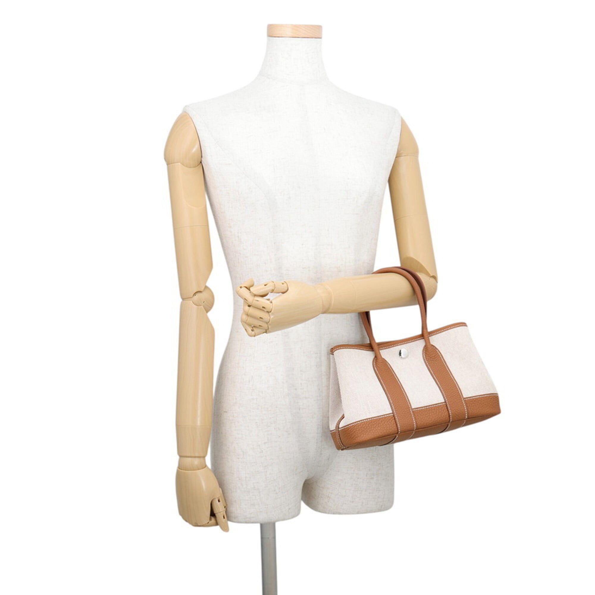 Hermes Ecru Toile H Negonda Leather Tote Bag