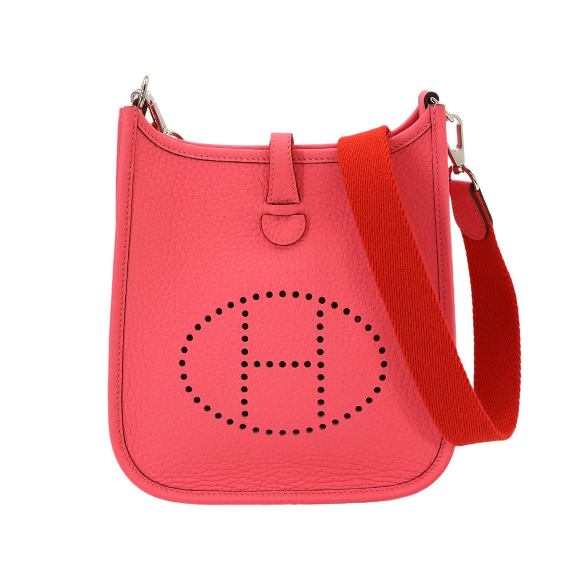 Hermes Rose Azalee Taurillon Clemence Leather Shoulder Bag (Pre-Owned)