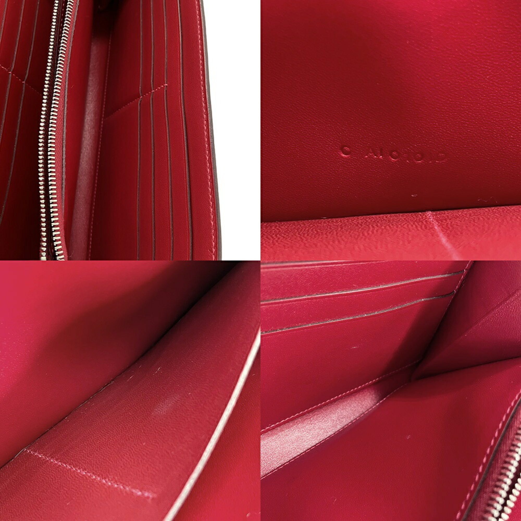 Hermes Red Color Box Calf Leather Long Wallet (Bi-Fold) (Pre-Owned)