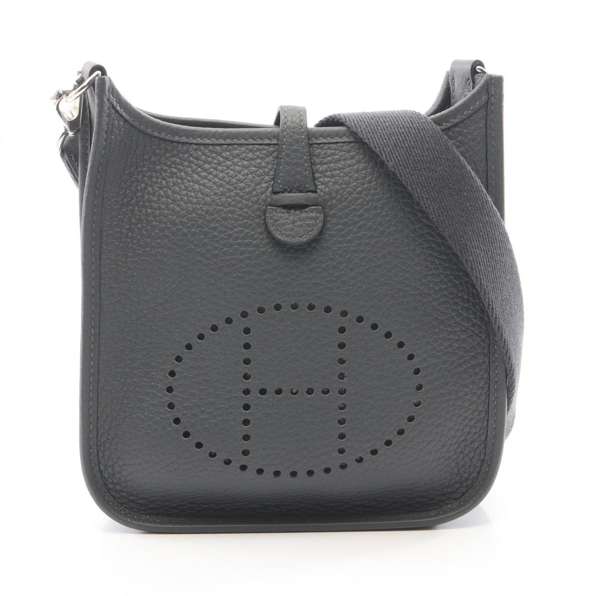 Hermes Gray Taurillon Clemence Leather Shoulder Bag (Pre-Owned)