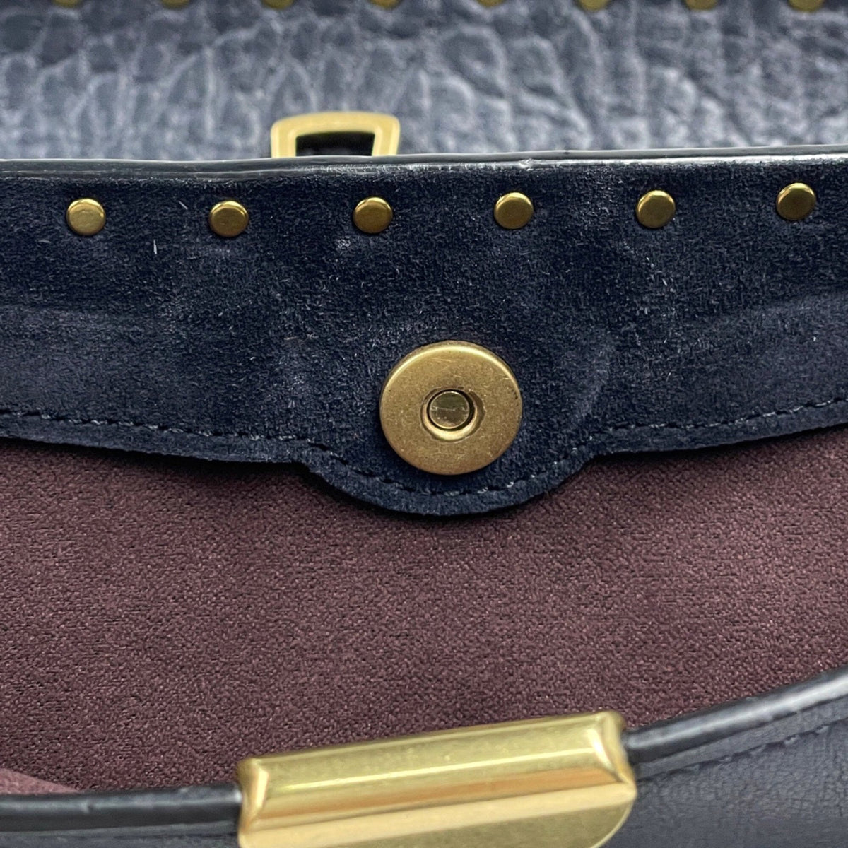 Coach Navy Leather Handbag (Pre-Owned)
