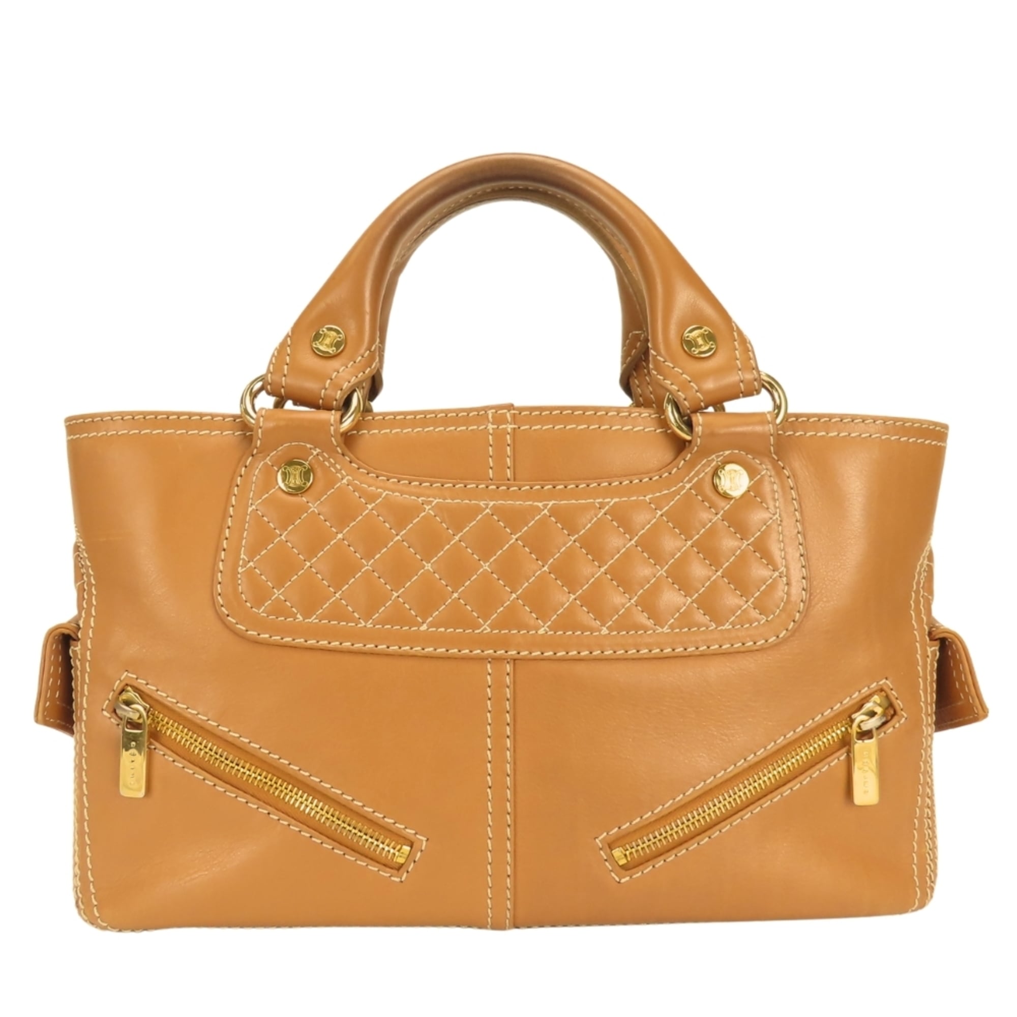 Celine Boogie Brown Camel Leather Handbag (Pre-Owned)