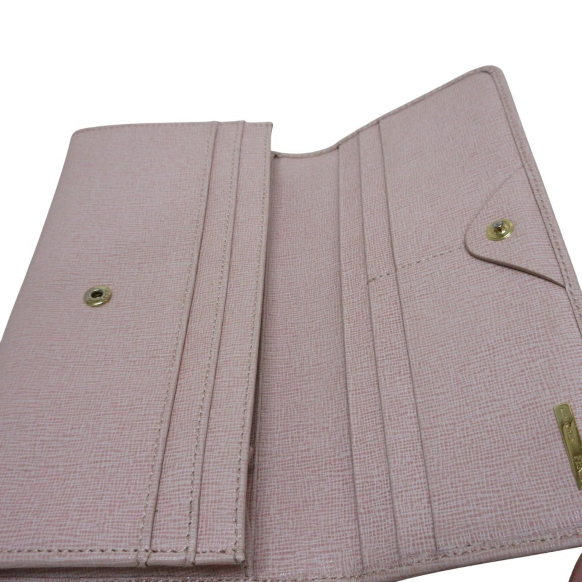Fendi Pink Leather Long Wallet (Bi-Fold) (Pre-Owned)