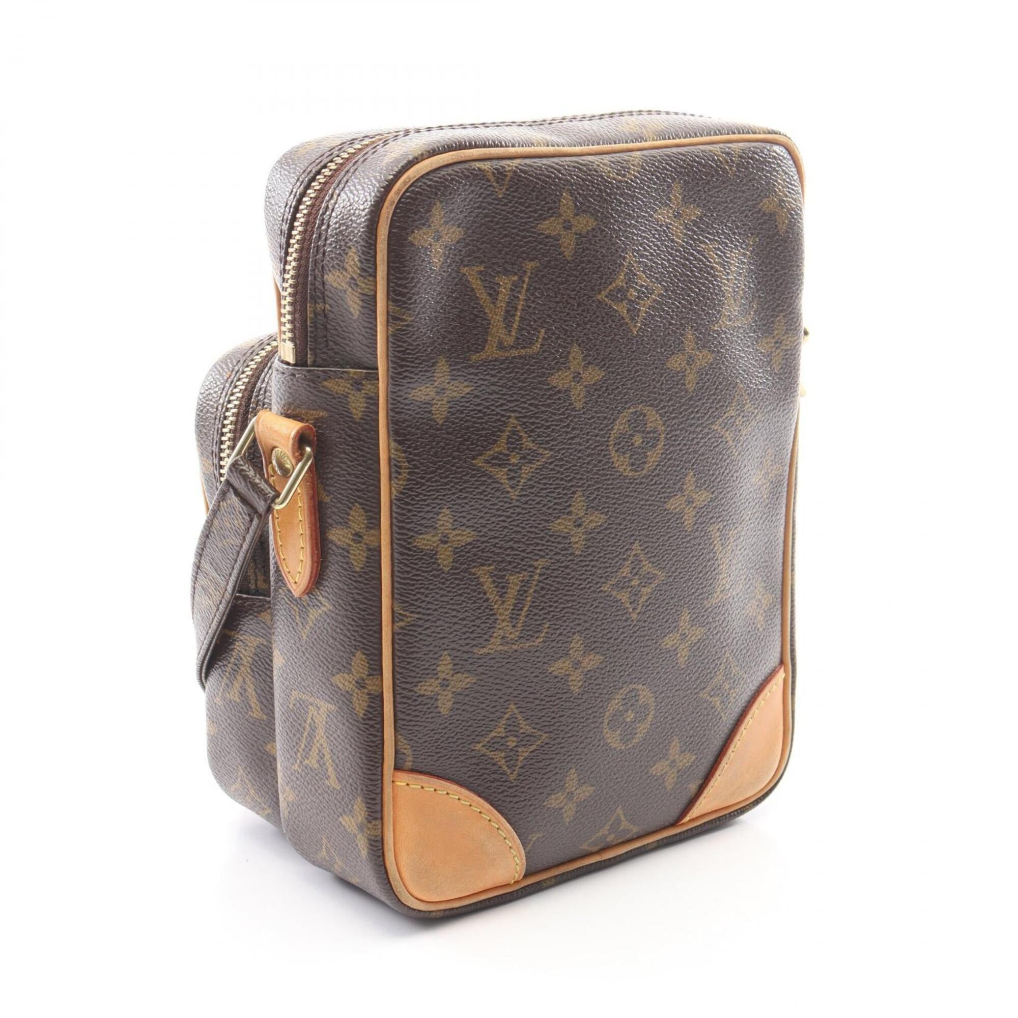 Louis Vuitton Brown Monogram Coated Canvas Leather Handbag Shoulder Bag (Pre-Owned)