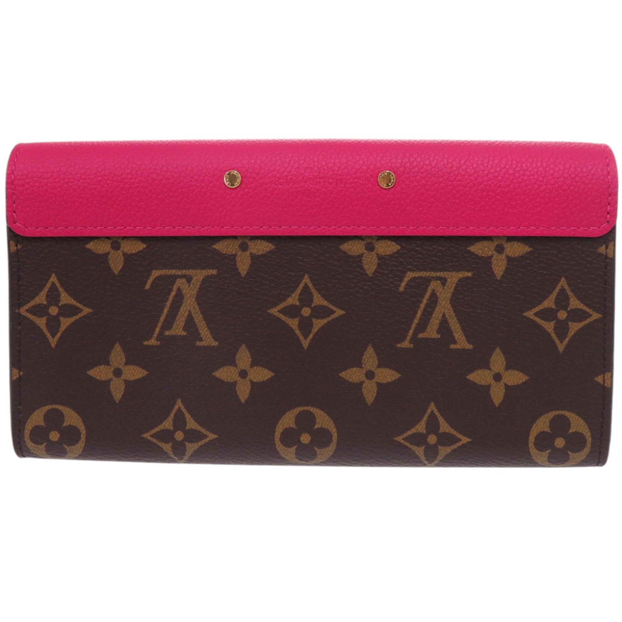 Louis Vuitton Brown Monogram Pink Monogram Long Wallet (Bi-Fold) (Pre-Owned)
