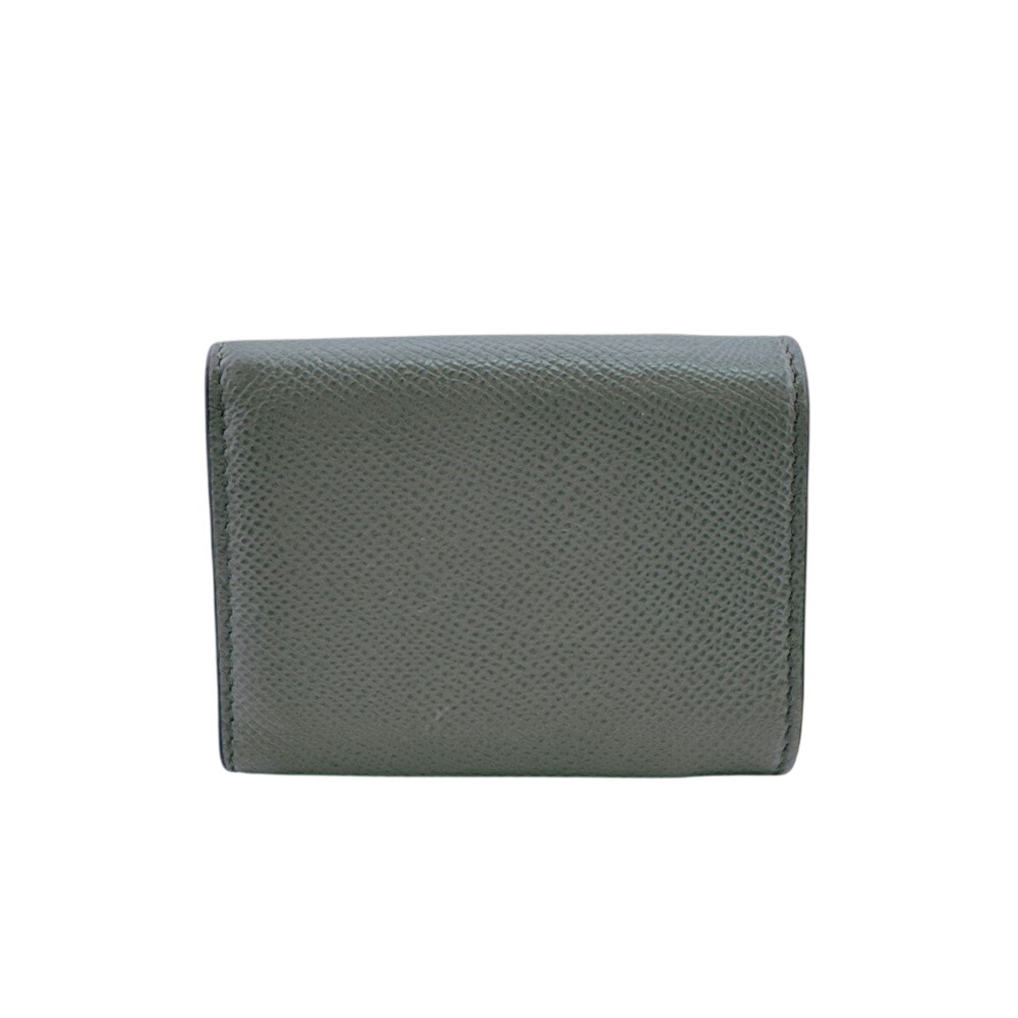 Christian Dior Gray Leather Wallet (Tri-Fold) (Pre-Owned)