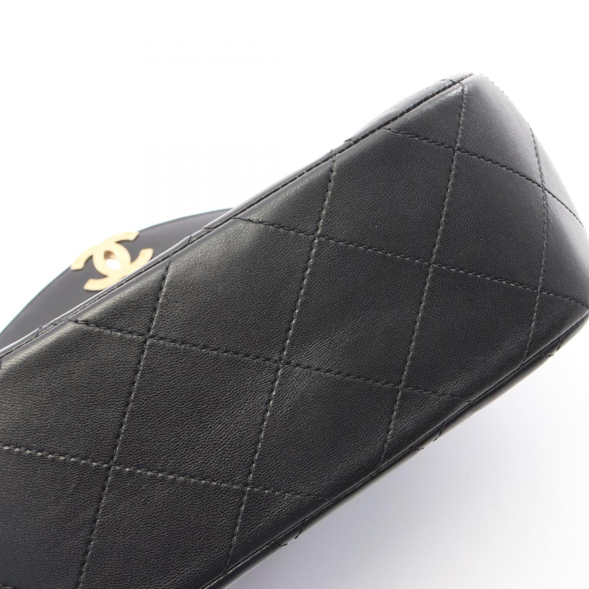 Chanel Black Leather Handbag Shoulder Bag (Pre-Owned)