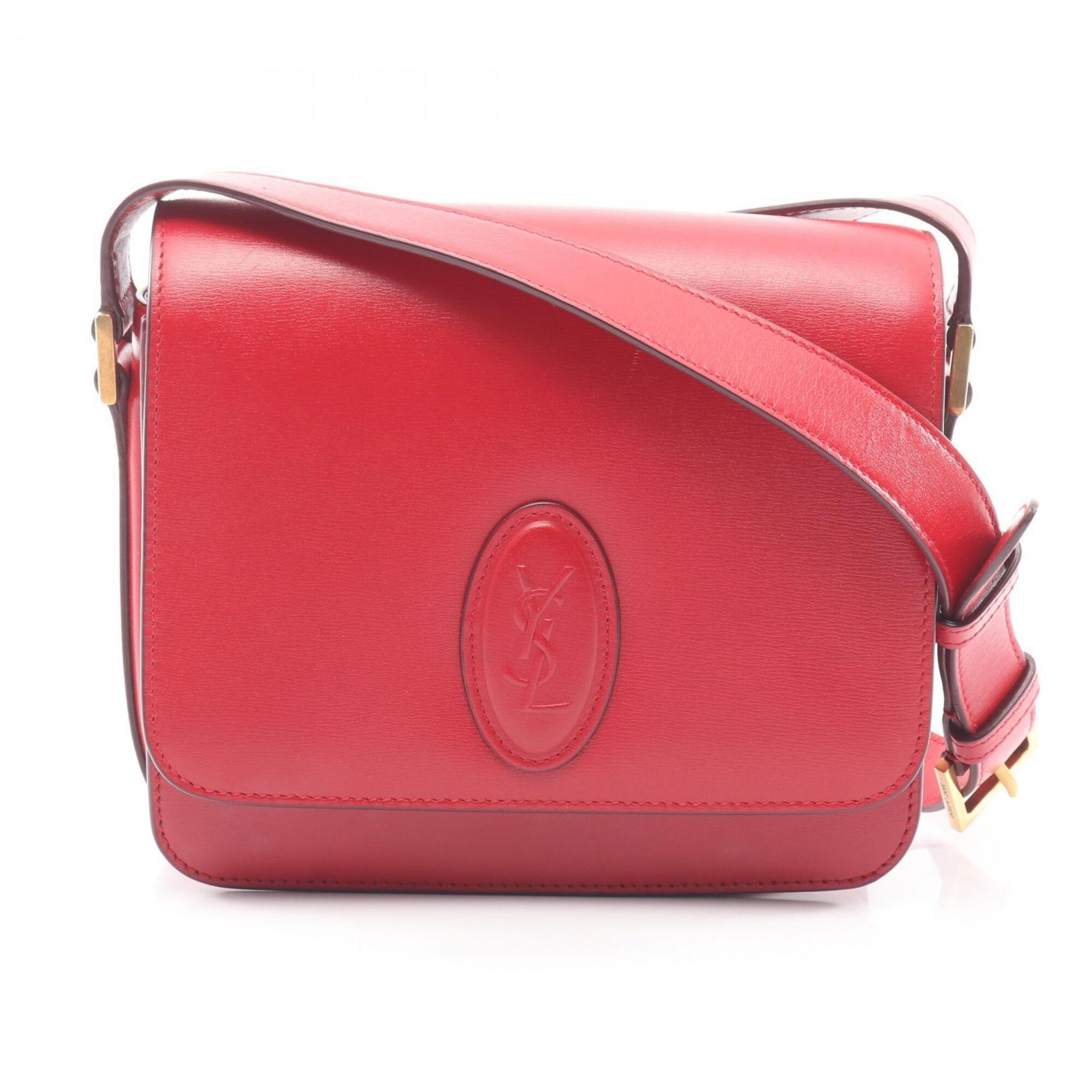 Saint Laurent Red Color Leather Handbag Shoulder Bag (Pre-Owned)