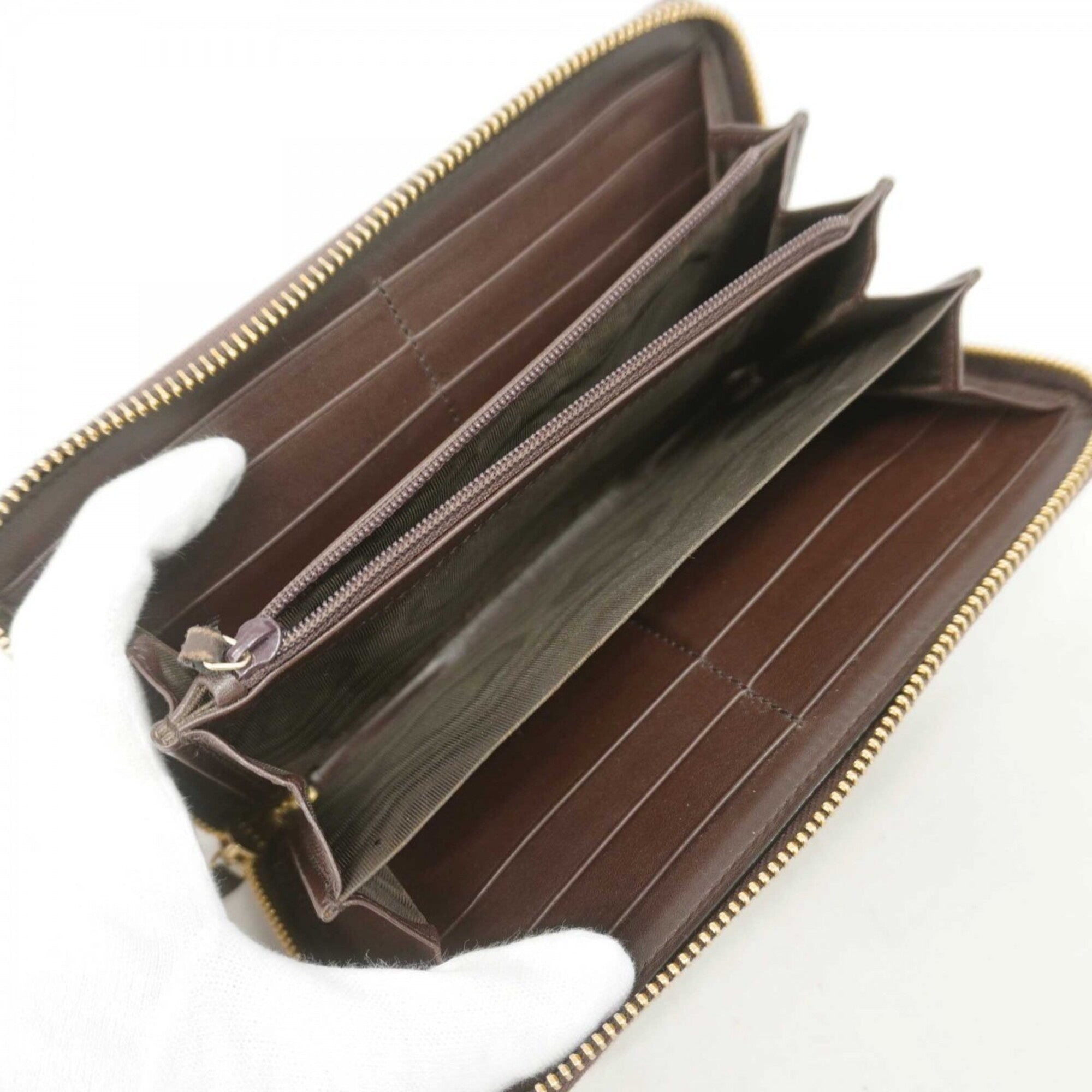 Gucci Brown Leather Long Wallet (Bi-Fold) (Pre-Owned)