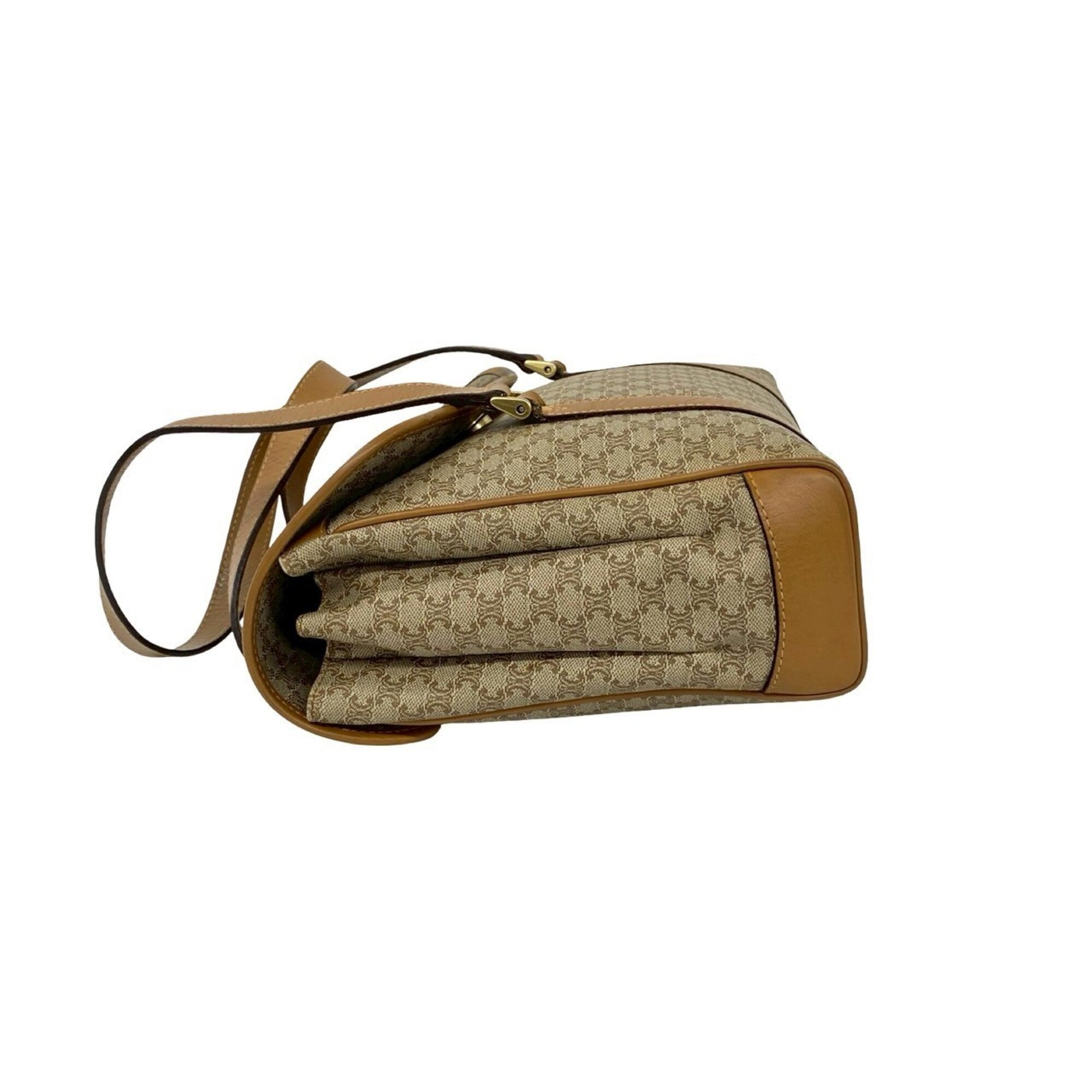 Celine Beige Brown Leather Pvc Handbag Tote Bag (Pre-Owned)