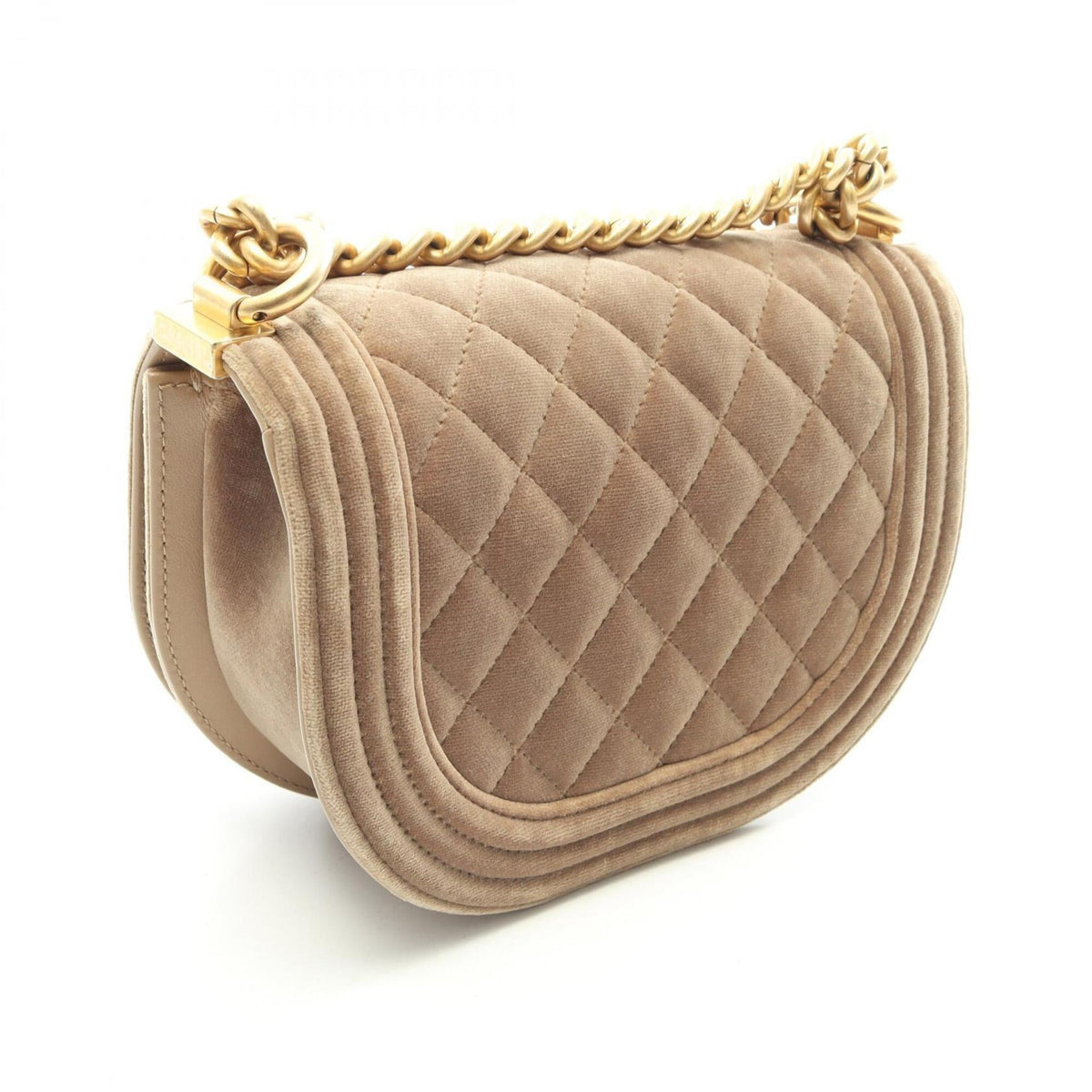 Chanel Khaki Fabric Handbag Shoulder Bag (Pre-Owned)