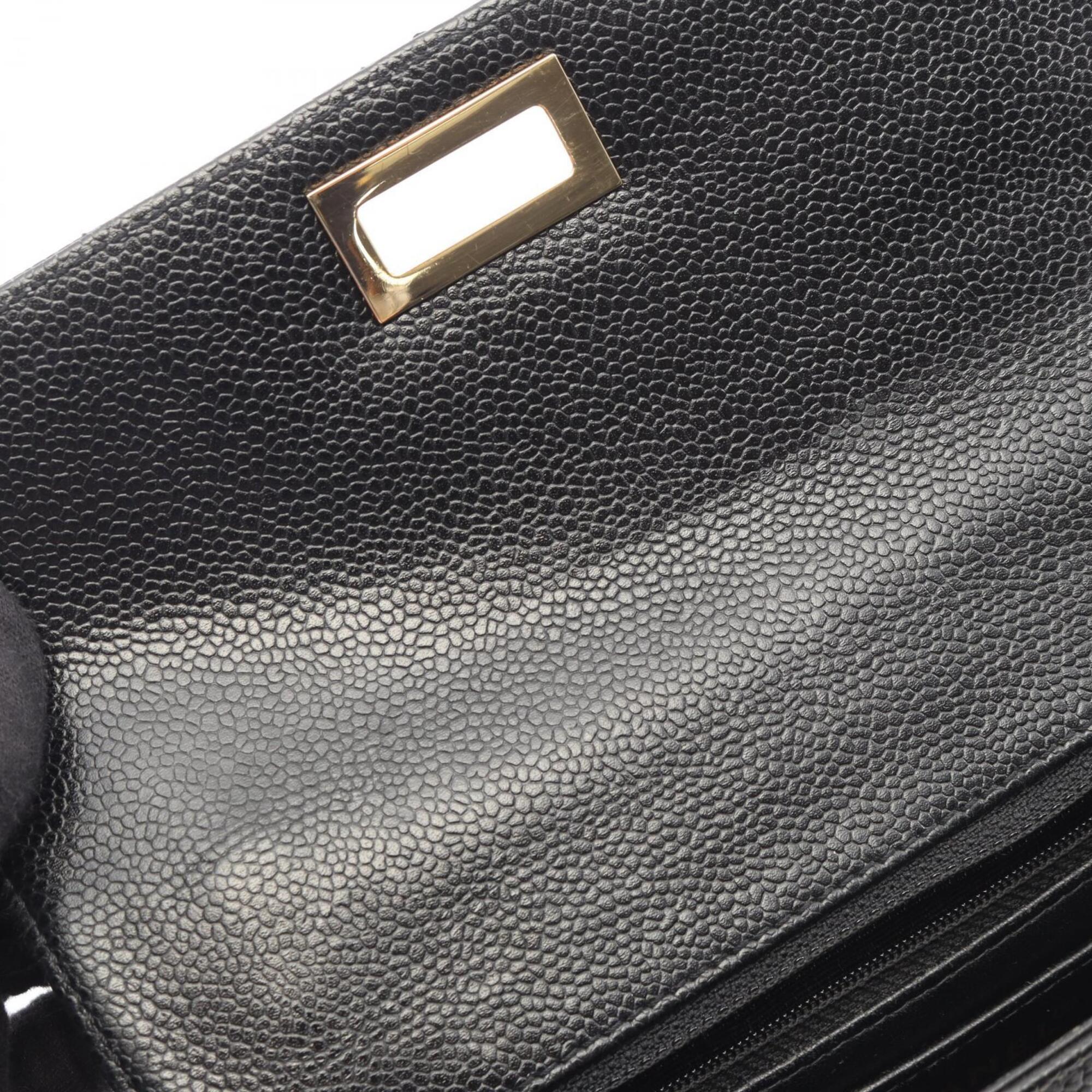 Chanel Black Leather Handbag (Pre-Owned)