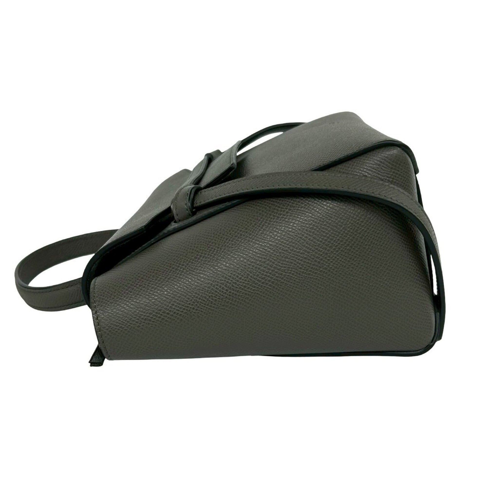 Celine Gray Leather Handbag Shoulder Bag Tote Bag (Pre-Owned)