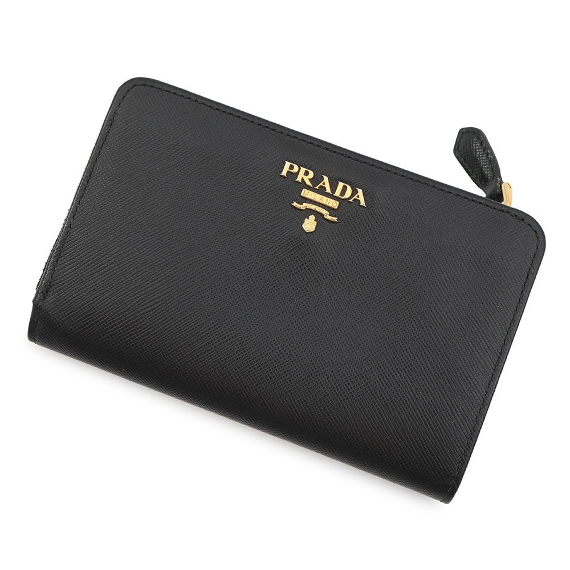 Prada Saffiano Black Leather Wallet (Bi-Fold) (Pre-Owned)