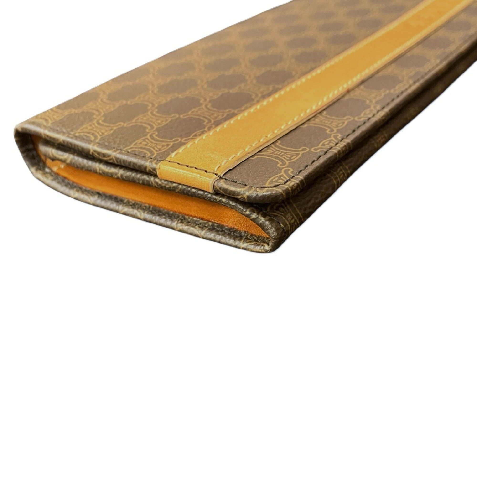 Celine Macadam Brown Pvc Leather Long Wallet (Bi-Fold) (Pre-Owned)