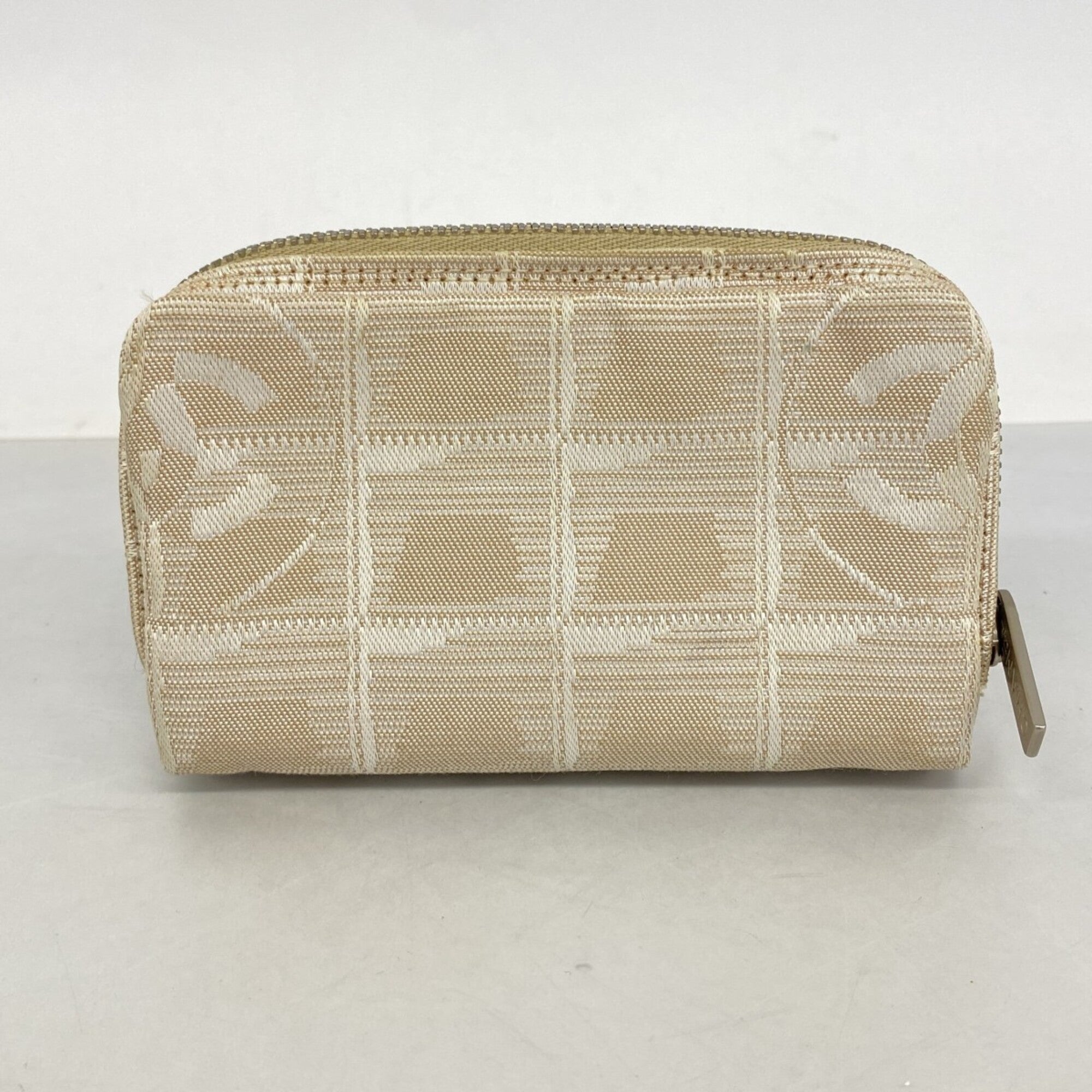 Chanel Beige Nylon Coin Purse/Coin Case (Pre-Owned)