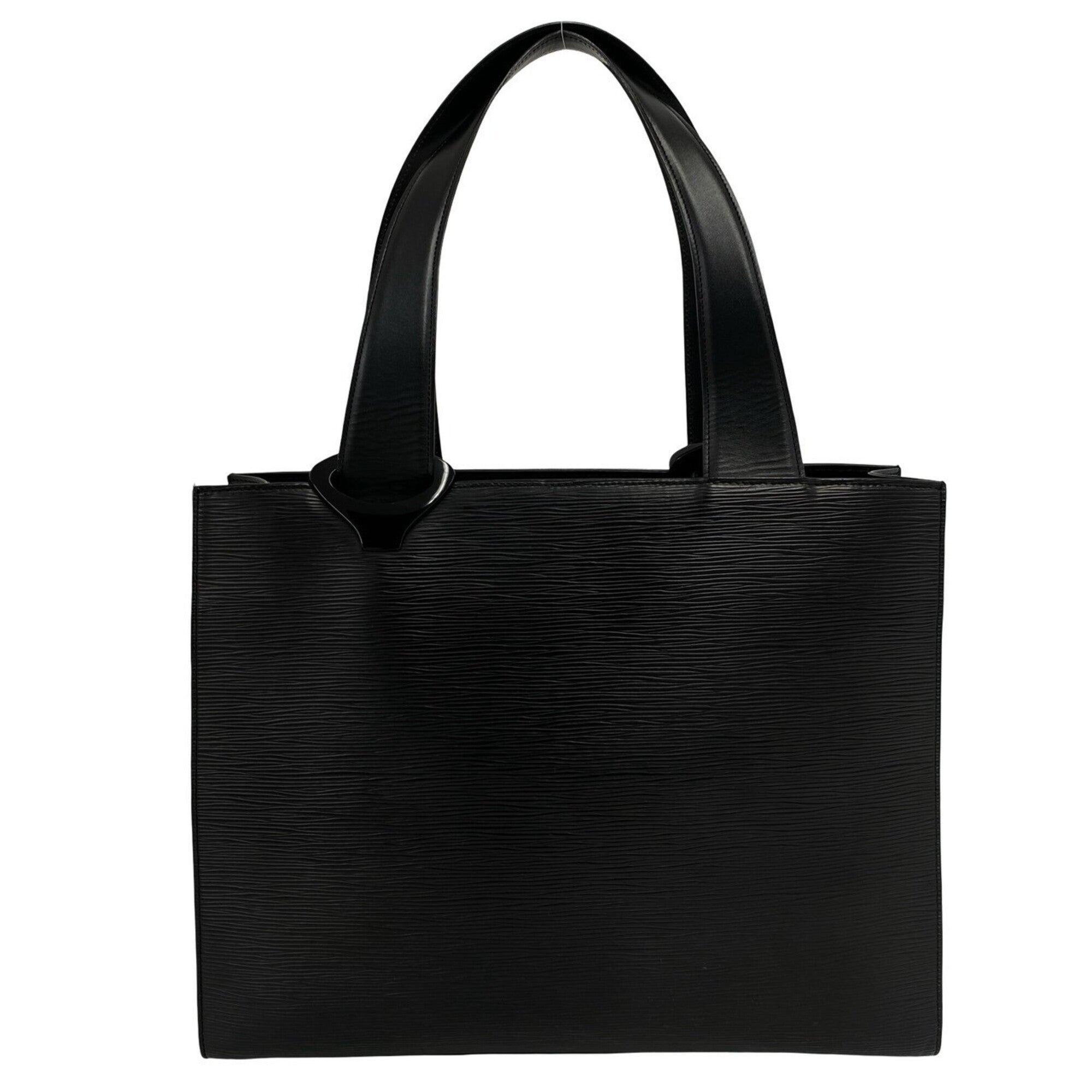 Louis Vuitton Black Leather Shoulder Bag Tote Bag (Pre-Owned)