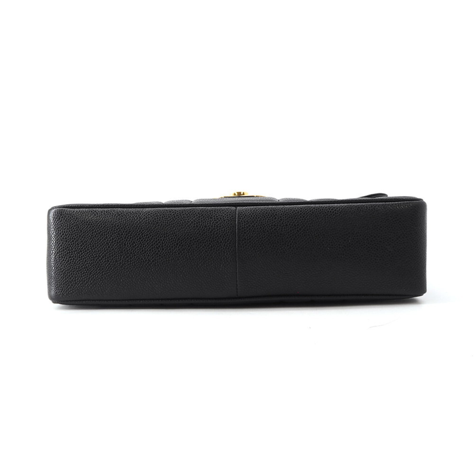 Chanel Black Grained Calfskin Handbag Shoulder Bag (Pre-Owned)