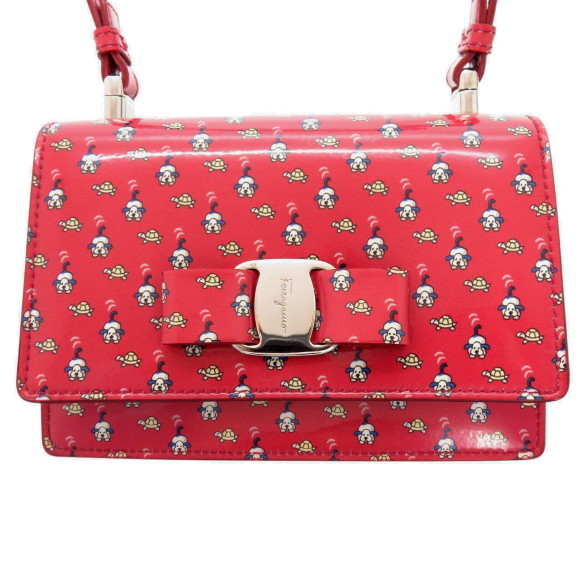 Salvatore Ferragamo Red Color Leather Shoulder Bag (Pre-Owned)