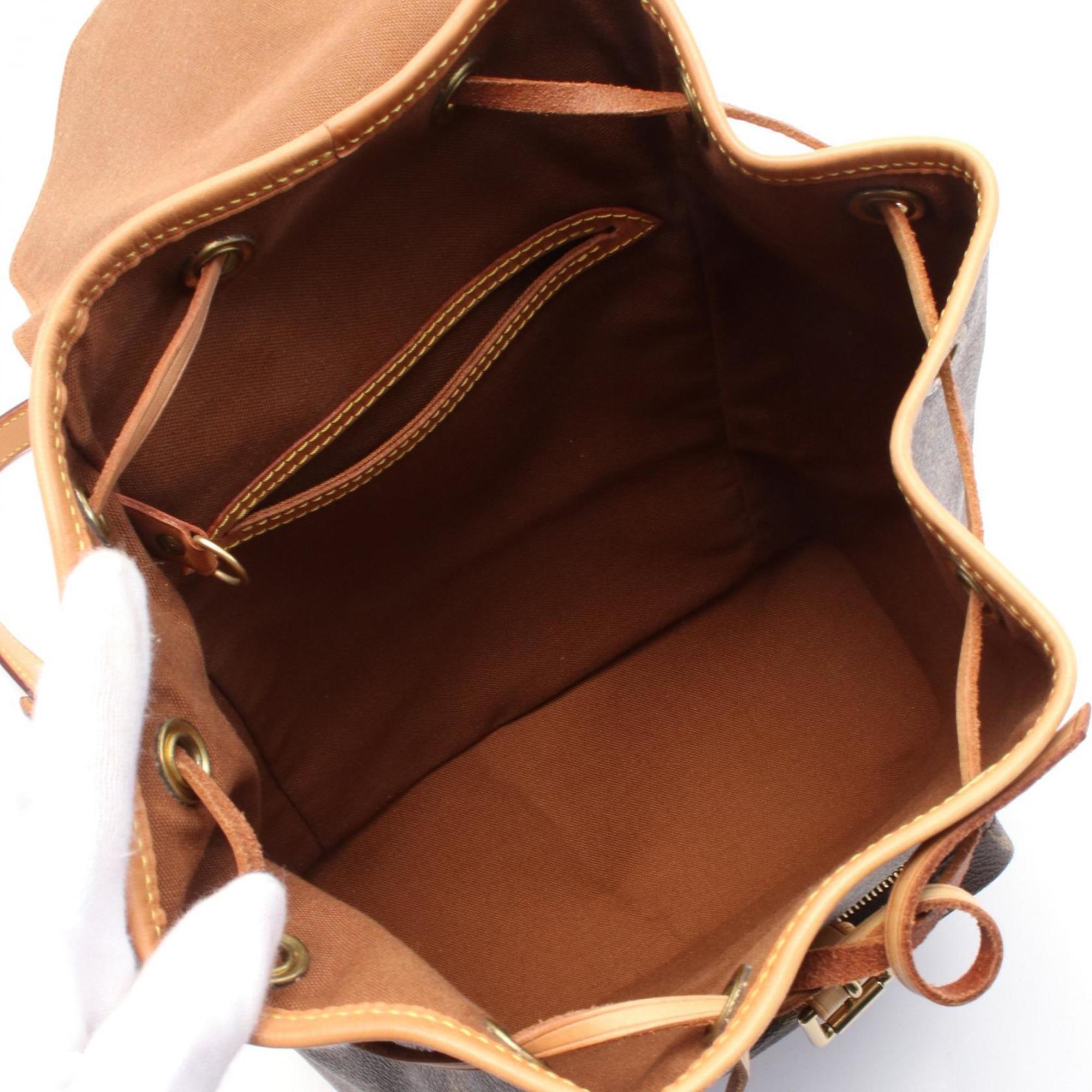 Louis Vuitton Monogram Brown Coated Canvas Leather Backpack (Pre-Owned)