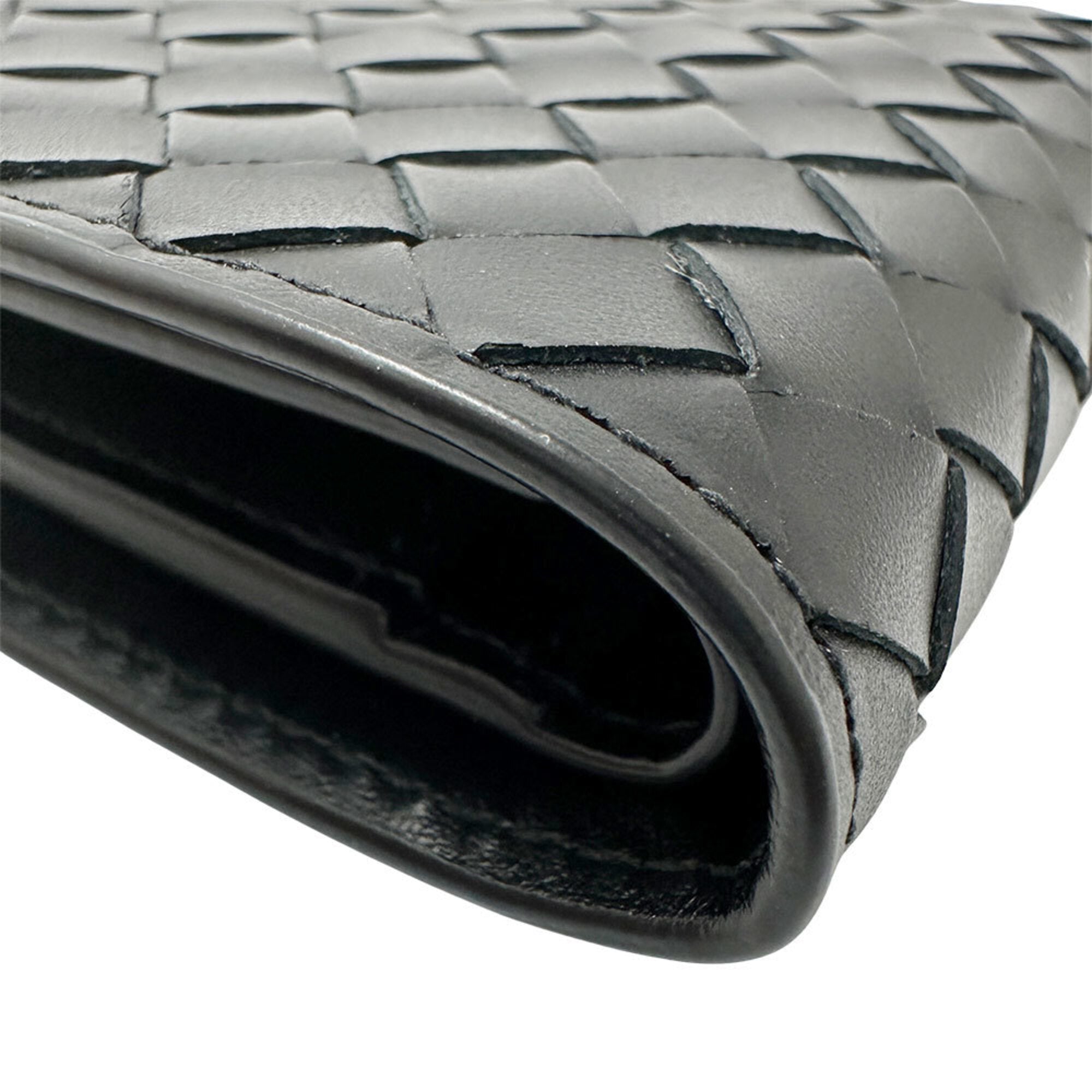 Bottega Veneta Black Leather Wallet (Bi-Fold) (Pre-Owned)