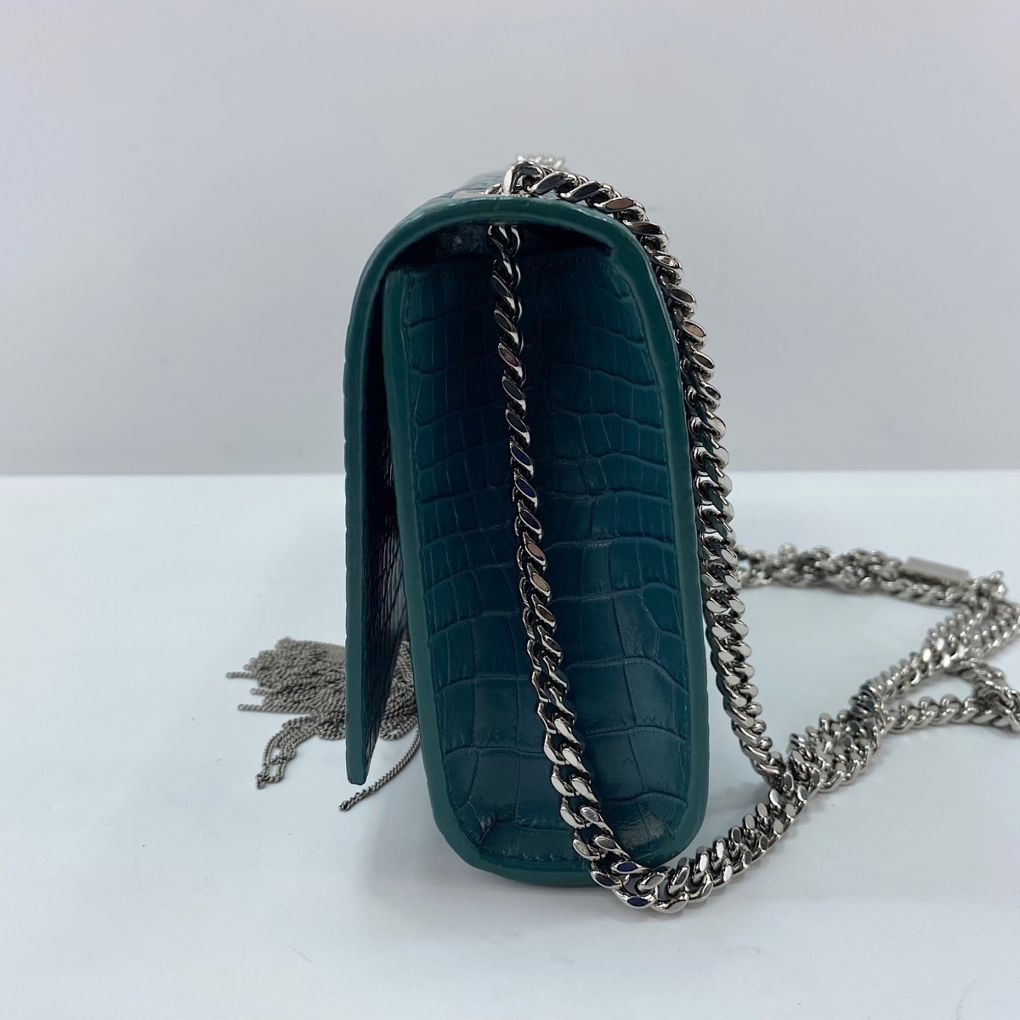 Yves Saint Laurent Green Leather Shoulder Bag (Pre-Owned)