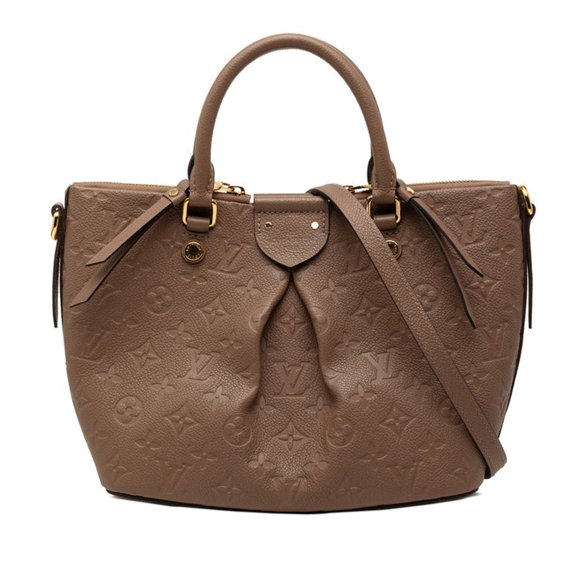 Louis Vuitton Taupe Leather Handbag Shoulder Bag (Pre-Owned)