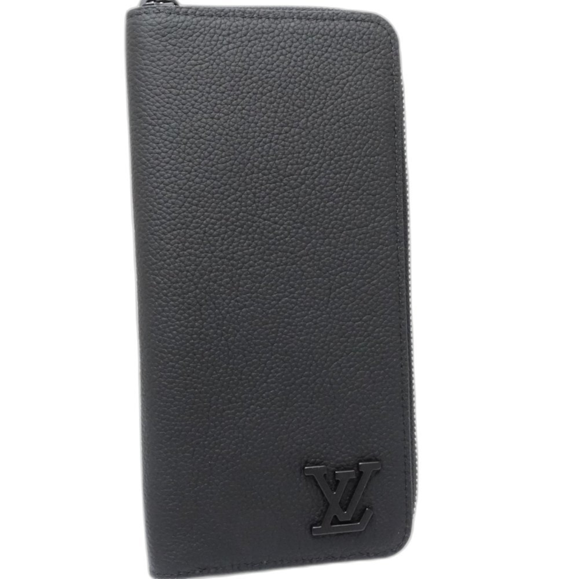 Louis Vuitton Noir Leather Long Wallet (Bi-Fold) (Pre-Owned)