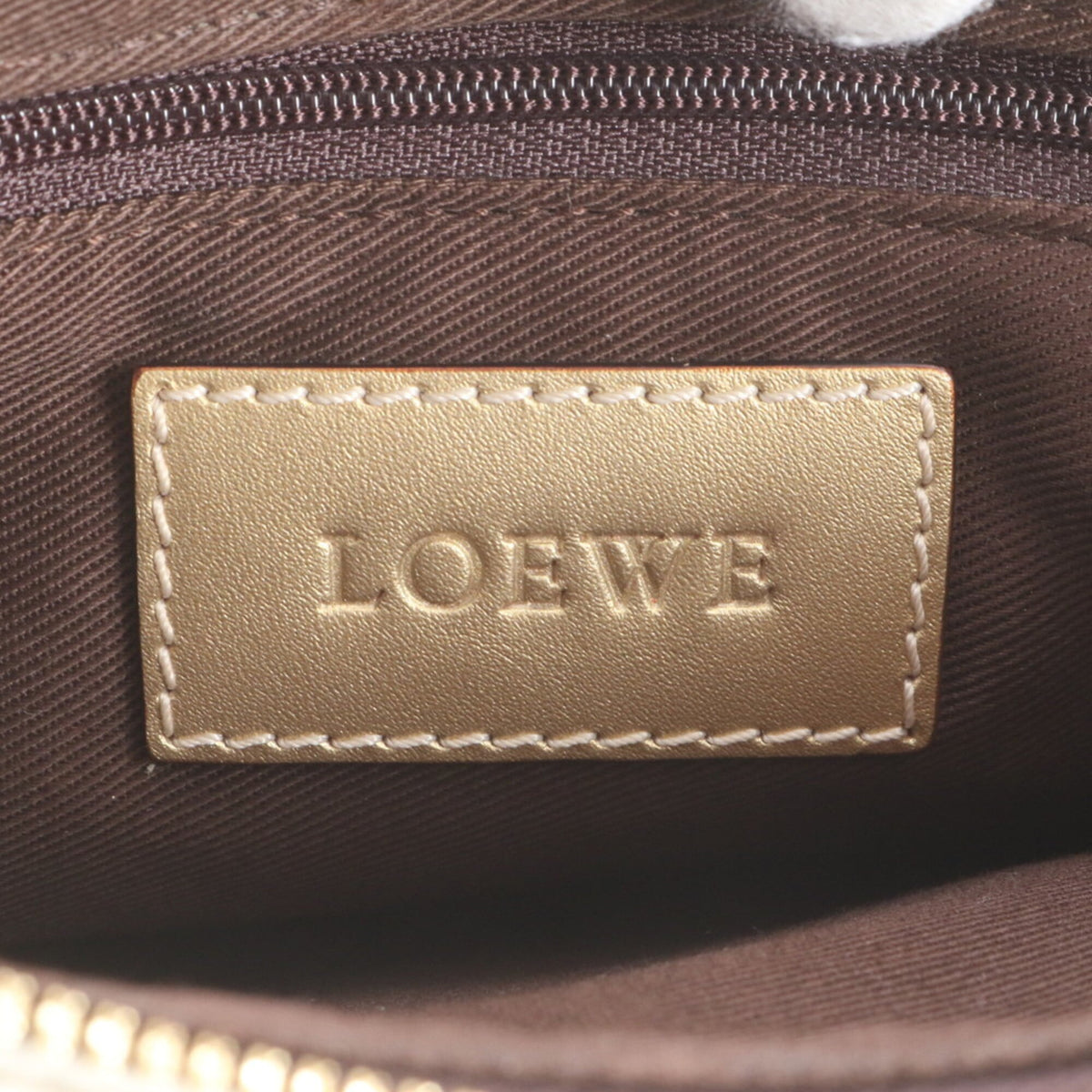 Loewe White Leather Coated Canvas Handbag Shoulder Bag Tote Bag (Pre-Owned)