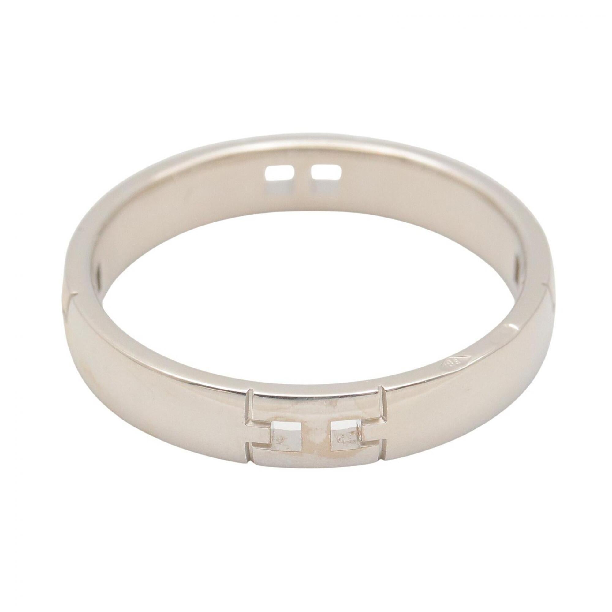 Hermes Silver White Gold (18K) Band Ring (Pre-Owned)