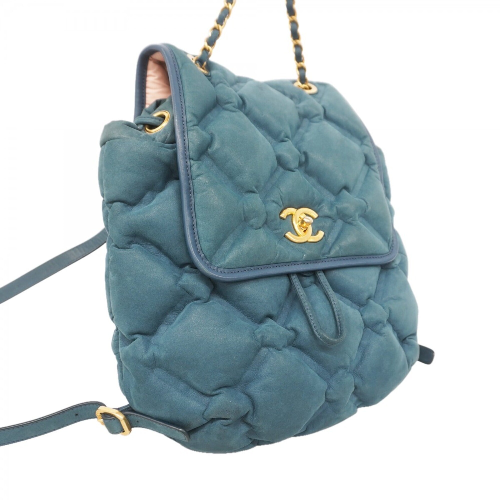 Chanel Blue Leather Backpack (Pre-Owned)