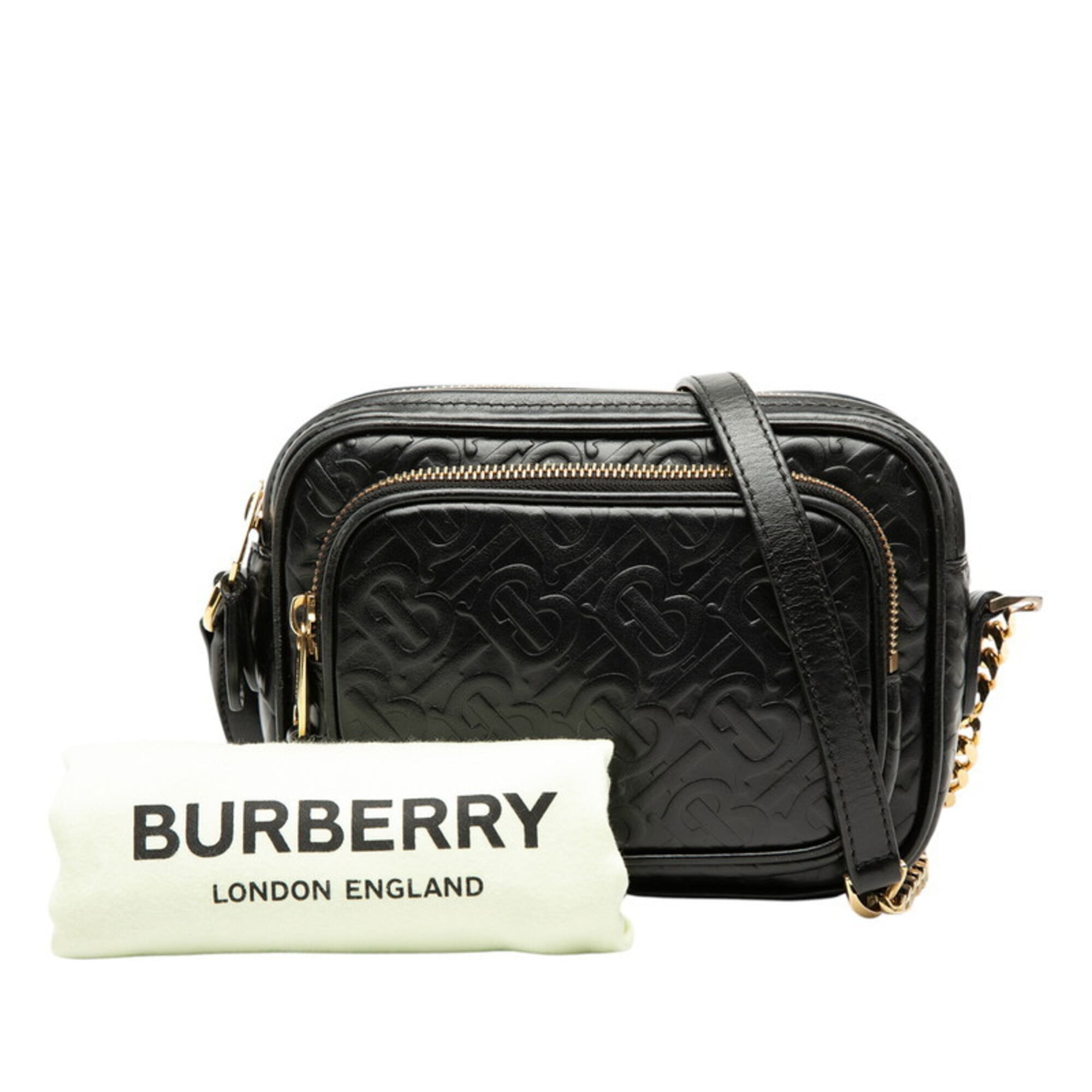 Burberry Black Leather Shoulder Bag (Pre-Owned)