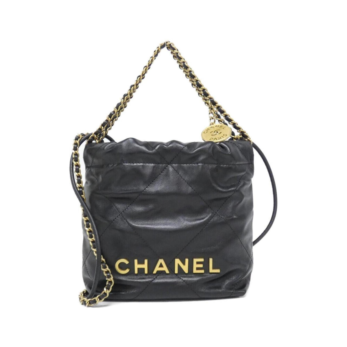 Chanel Black Leather Handbag (Pre-Owned)