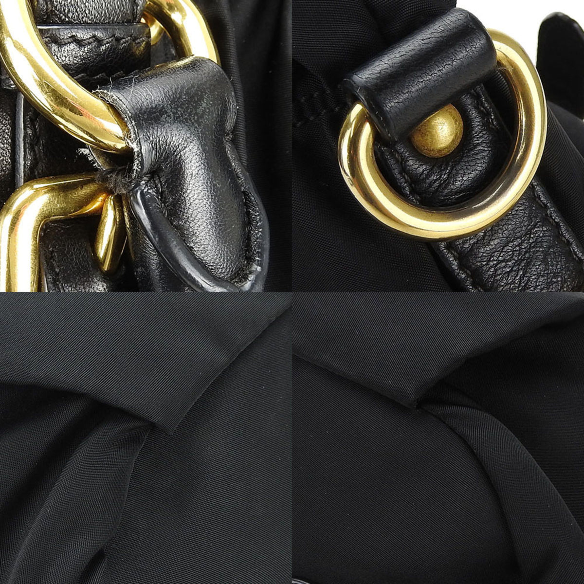 Prada Black Nylon Leather Handbag (Pre-Owned)