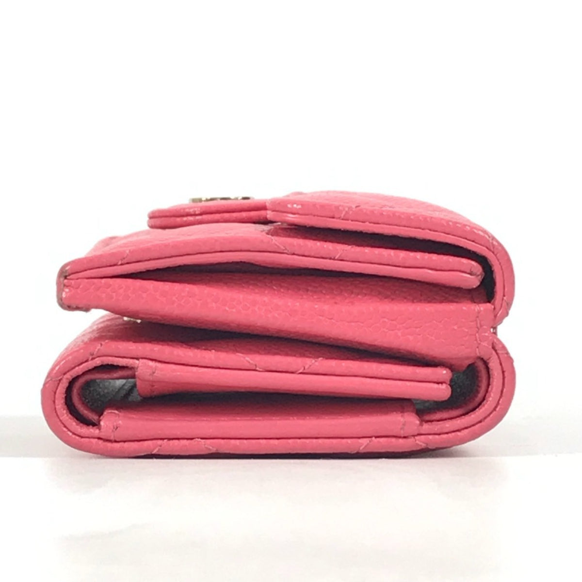 Chanel Pink Grained Calfskin Wallet (Tri-Fold) (Pre-Owned)