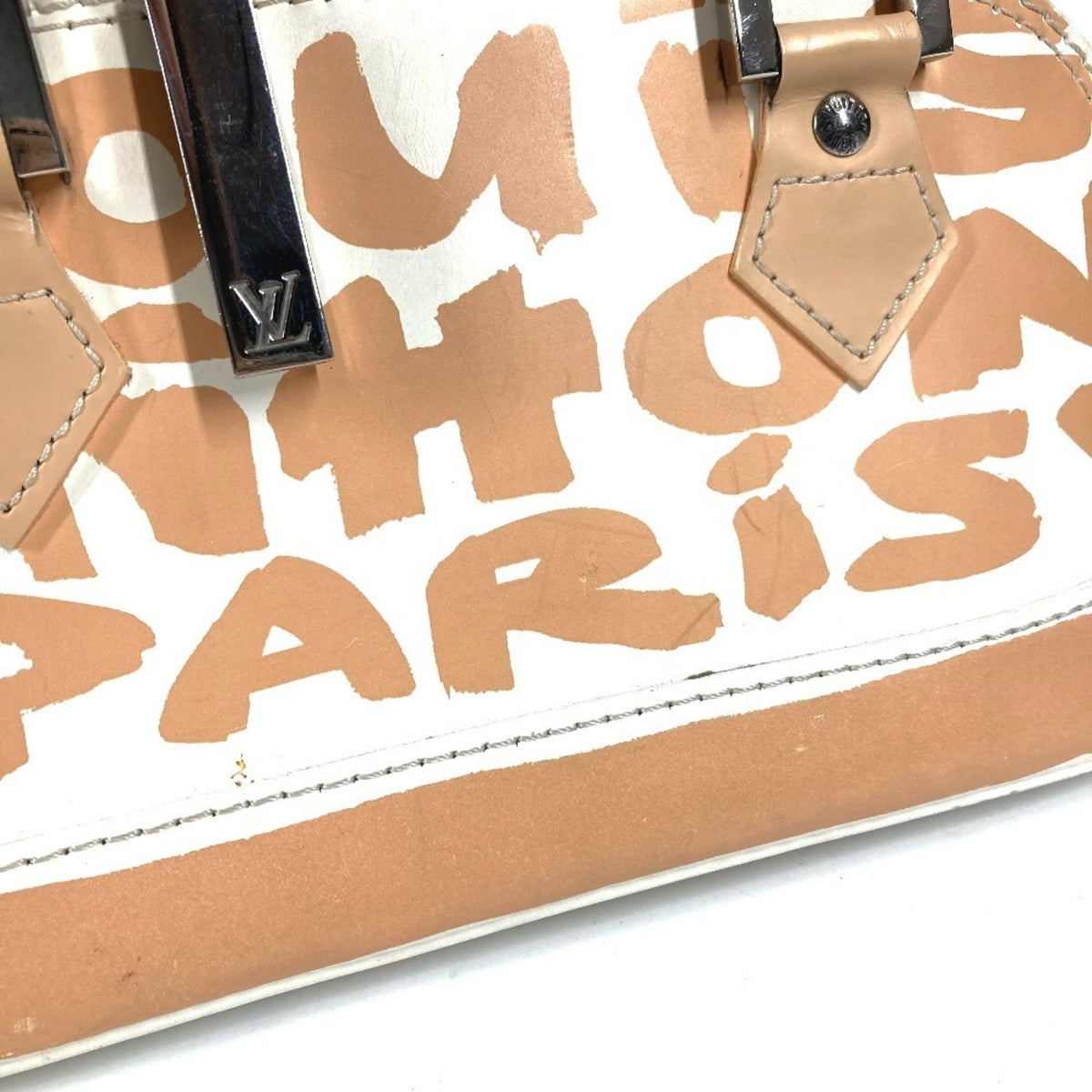 Louis Vuitton Monogram Graffiti Beige White Monogram Graffiti Handbag (Pre-Owned)
