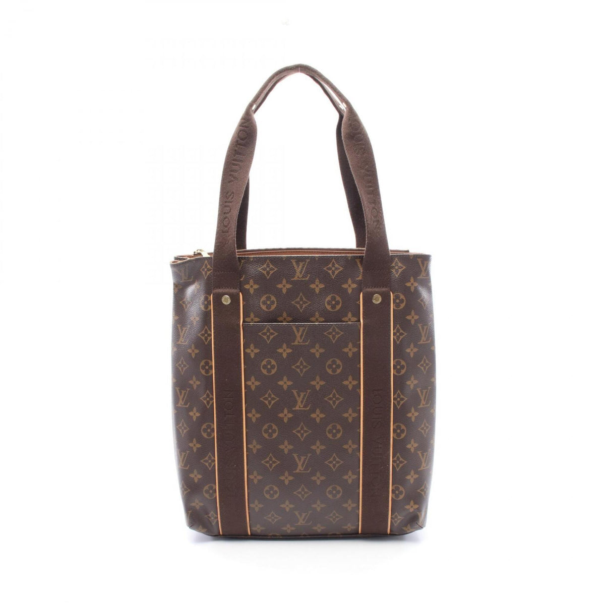 Louis Vuitton Brown Monogram Coated Canvas Leather Handbag Tote Bag (Pre-Owned)