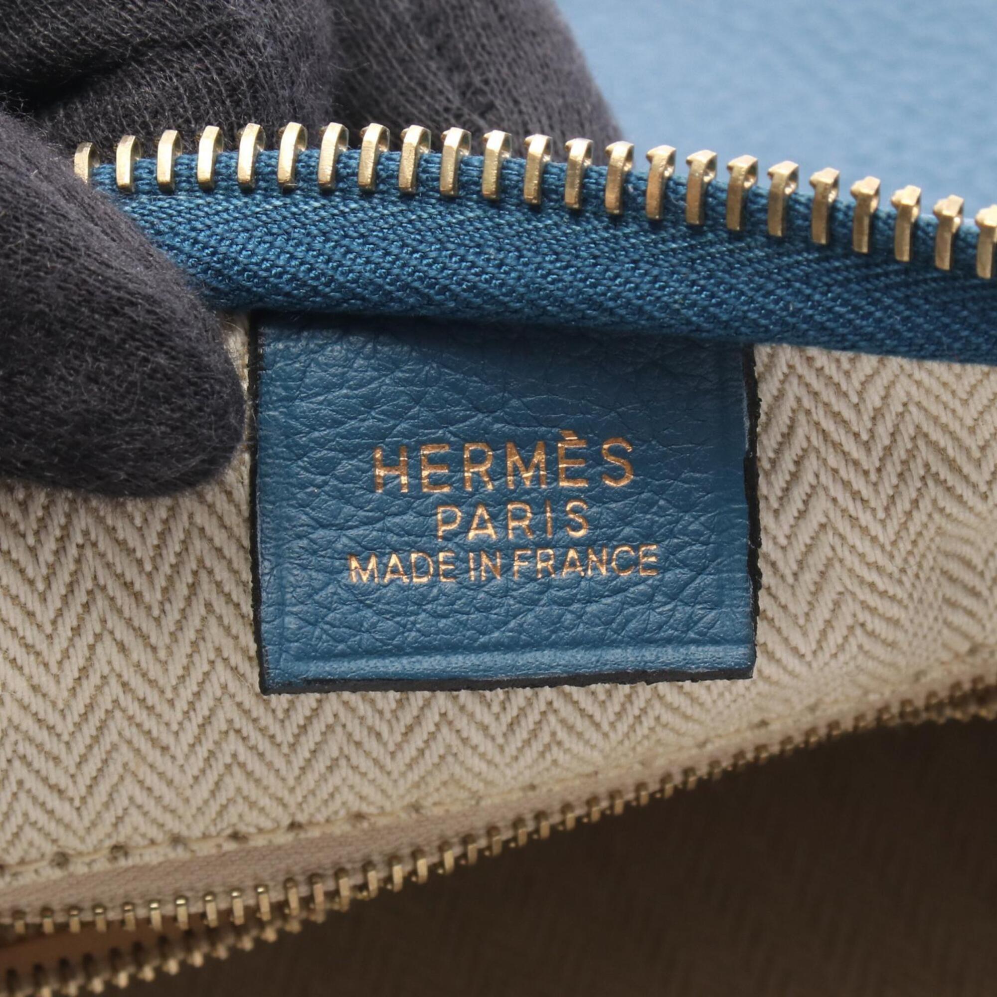 Hermes Blue Togo Leather Handbag Shoulder Bag (Pre-Owned)