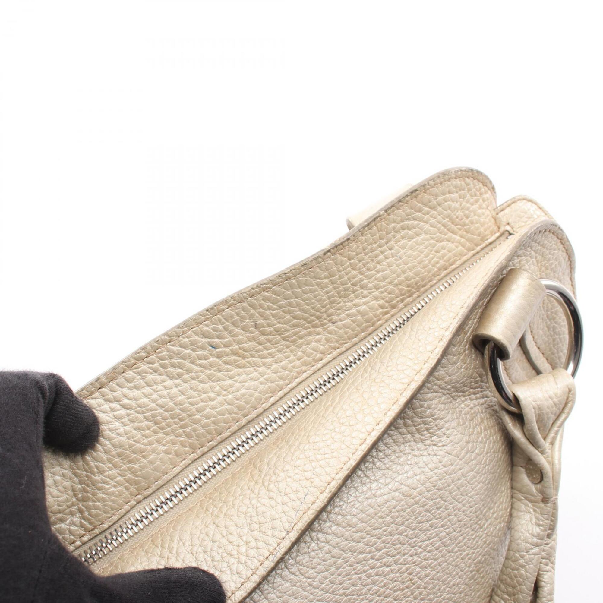 Celine Metallic White Leather Handbag (Pre-Owned)