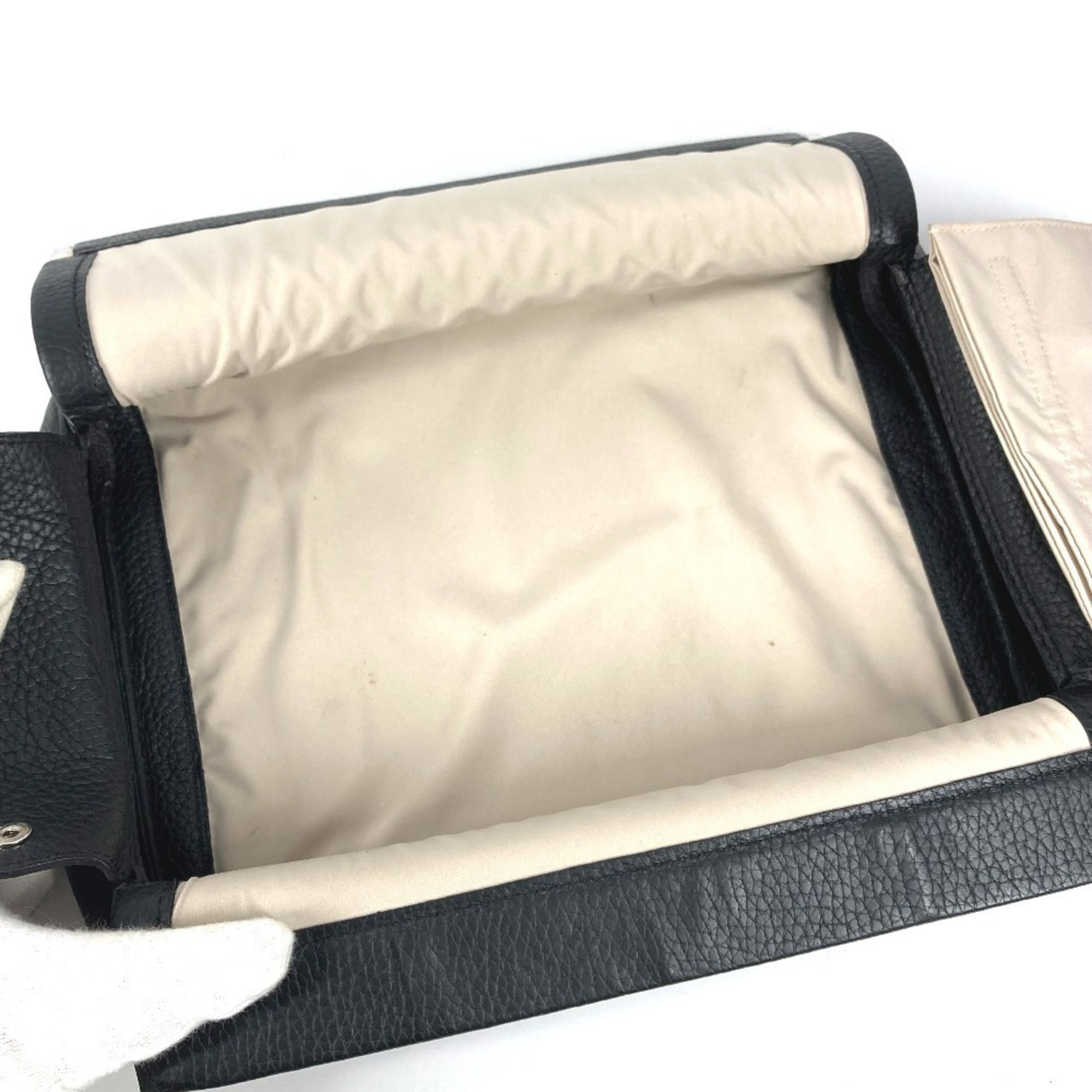 Hermes Black Leather Clutch Bag Pouch (Pre-Owned)