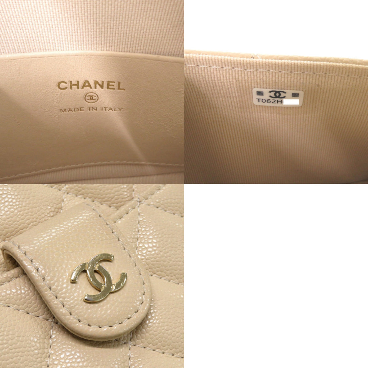 Chanel Beige Grained Calfskin Shoulder Bag (Pre-Owned)