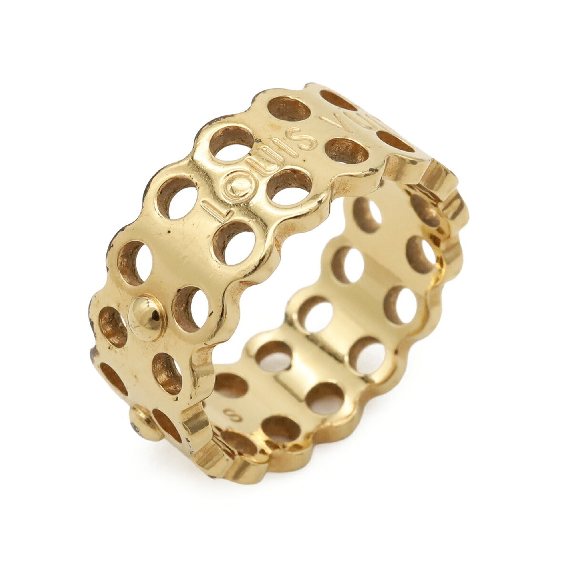 Louis Vuitton Gold Gold Plating Band Ring (Pre-Owned)
