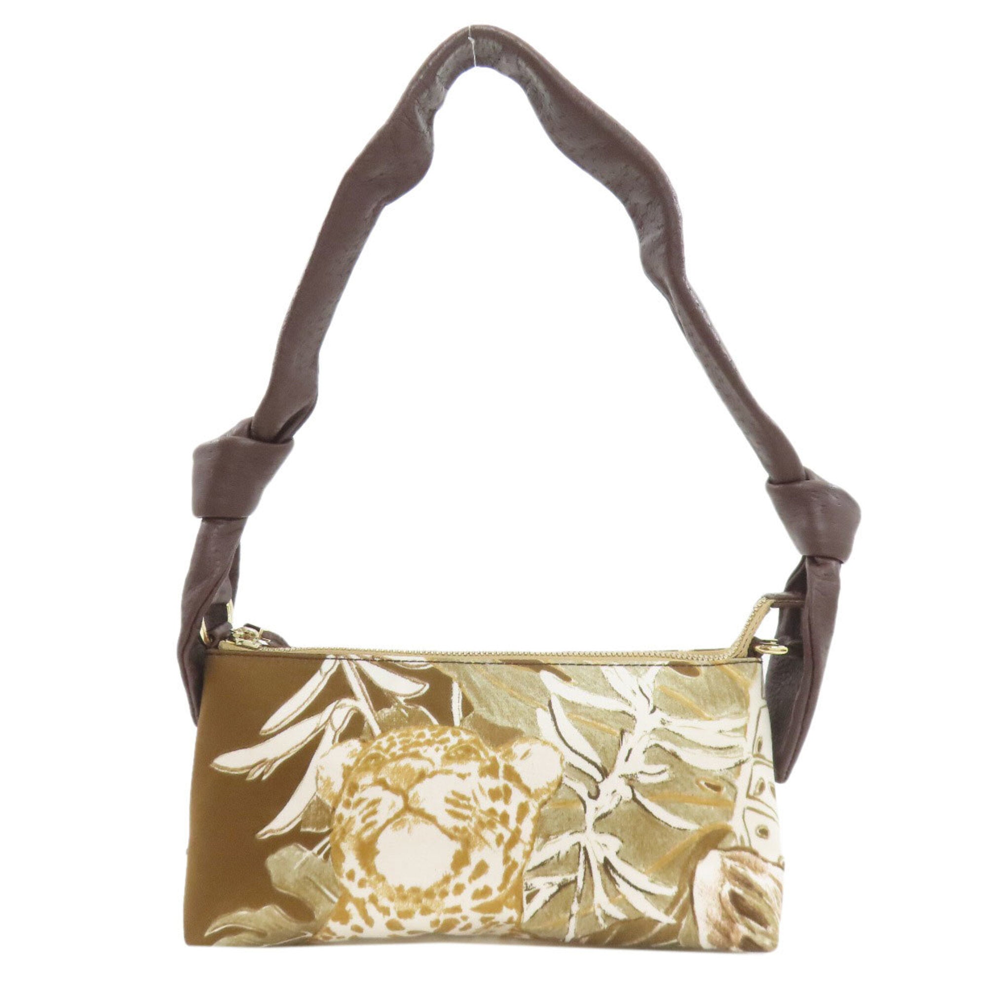 Salvatore Ferragamo Brown Nylon Handbag (Pre-Owned)